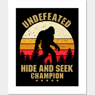 Vintage Undefeated Hide And Seek Champion Shirt Bigfoot 2 Posters and Art